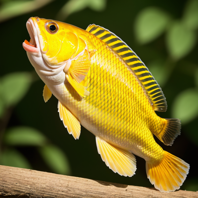 Picture of an yellow perch in its natural environment, an yellow perch animal, realistic, professional photography, perfec...